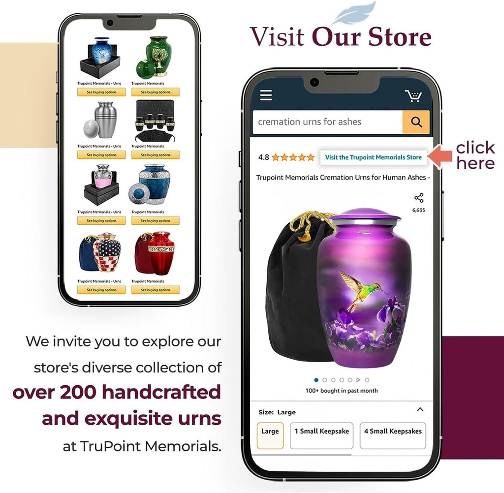 Urns for Human Ashes Adult Female and Male, Decorative Burial Urn, Funeral Cremation Urns for Women and Men - Large