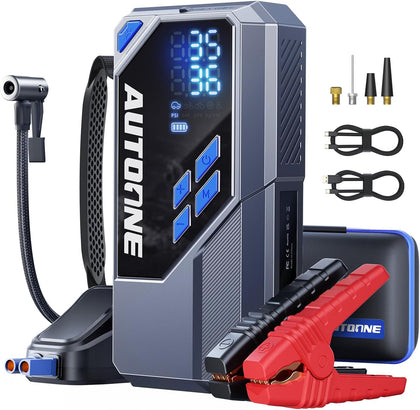 10000A Jump Starter with Air Compressor, 24000mAh Jump Box with Tire Inflator (All Gas & Diesel) Portable Car Battery