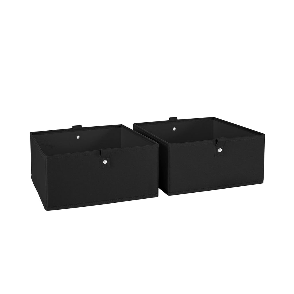 Folding Storage Bins - 2-pack of 5in Tall Black Cubes