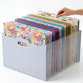 12x12 Scrapbook Paper Storage Organizer, Expandable 13 Pocket Desktop Paper Organizer Storage for Scrapbook