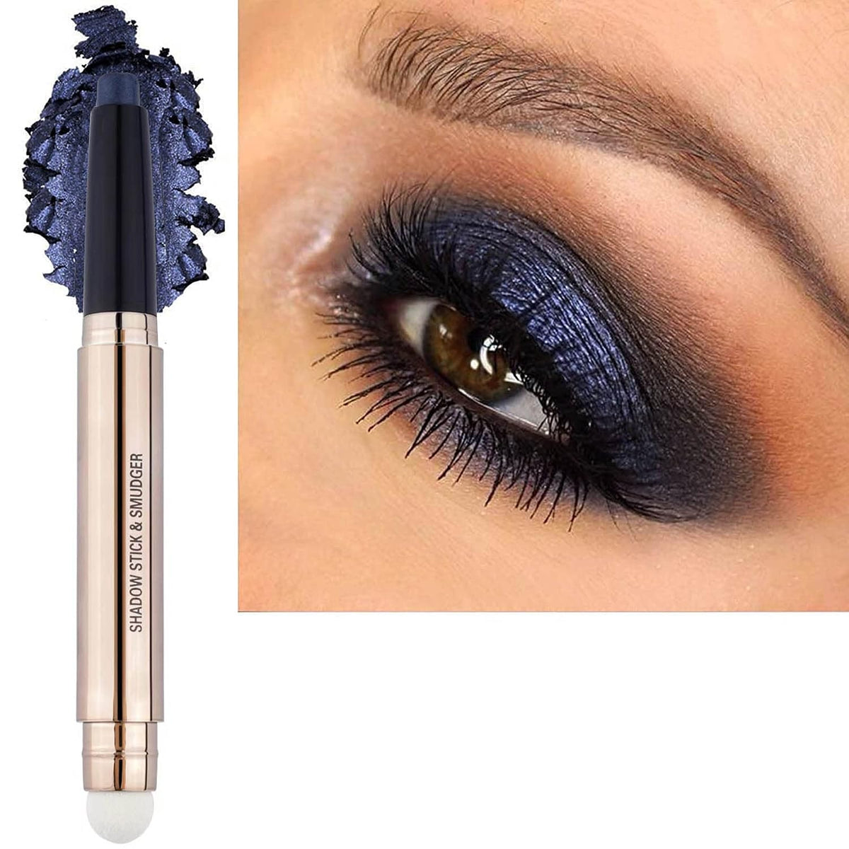 Black Eyeshadow Stick Makeup, Long-Lasting Waterproof Eye Shadow Pencil, Hypoallergenic Smudge-Proof Glitter Primer