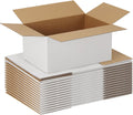 15 Pack 12x8x6 Shipping Boxes for Small Business, White Corrugated Cardboard Small Box for Packaging, Moving