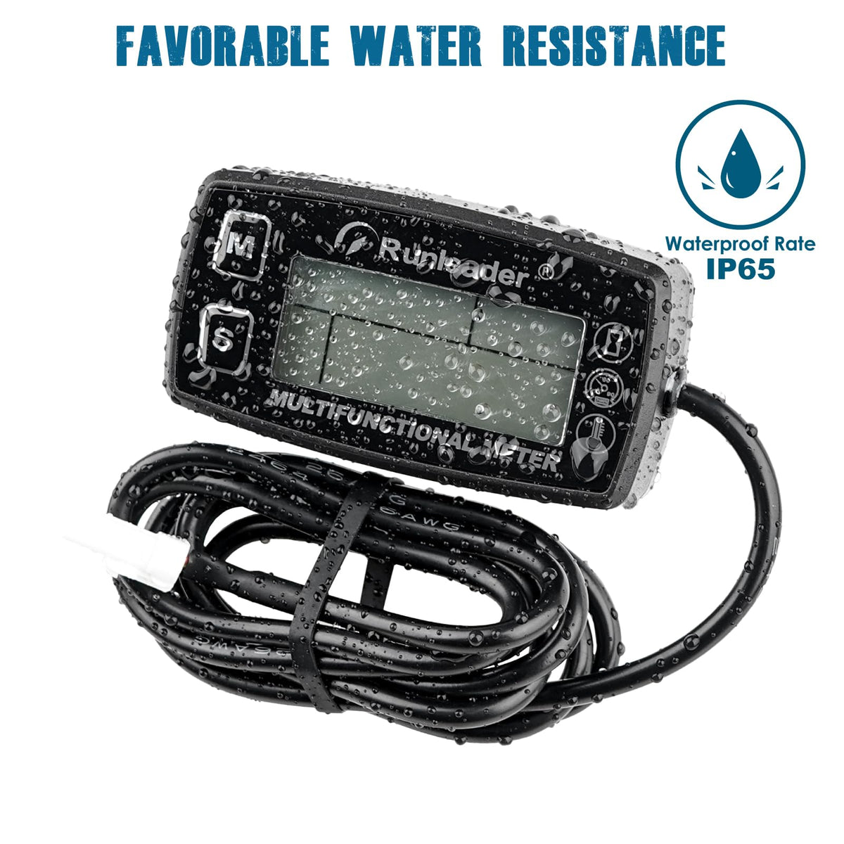 Runleader Engine Temperature Meter Hours Tachometer RL-HM035A-TS002-1