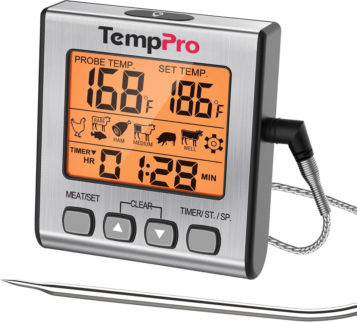 TempTrack Digital Meat Thermometer for Cooking and Grilling