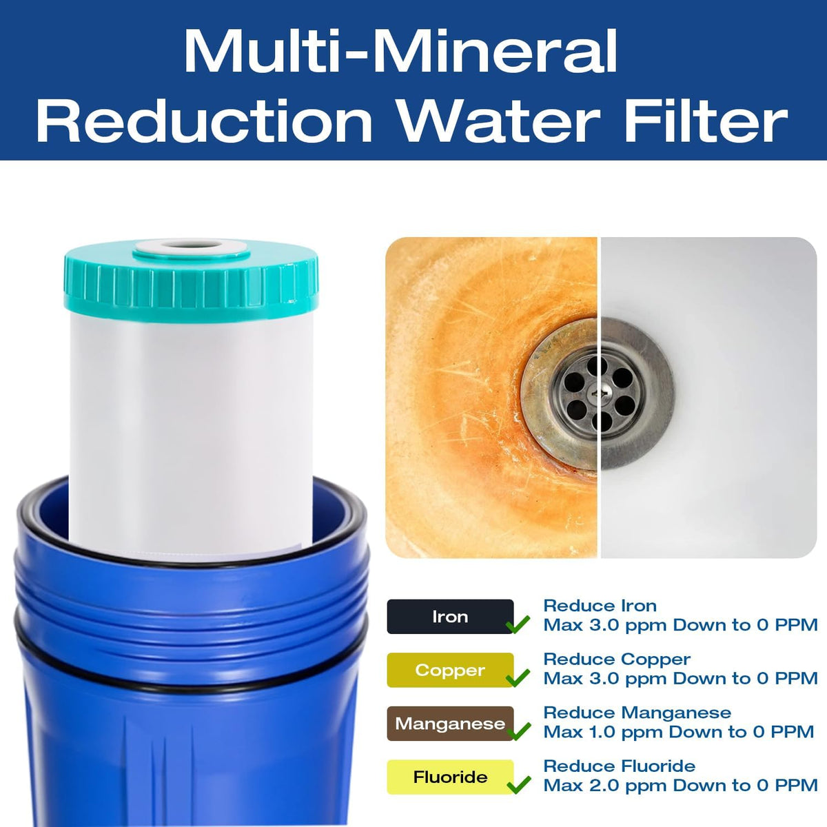 Iron Filter Whole House Water Filter Cartridge Replacement