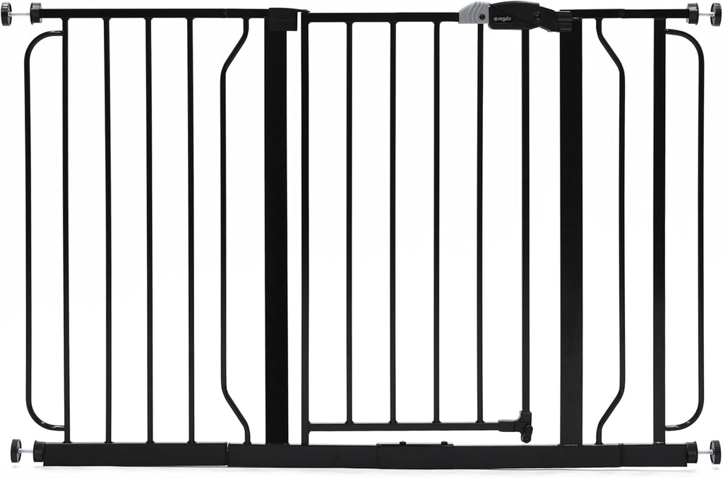 Safety 29-49" Easy Step Extra Wide Baby Gate for Doorways & Bottom of Stairs, Pressure Mounted Safety Gate with Door