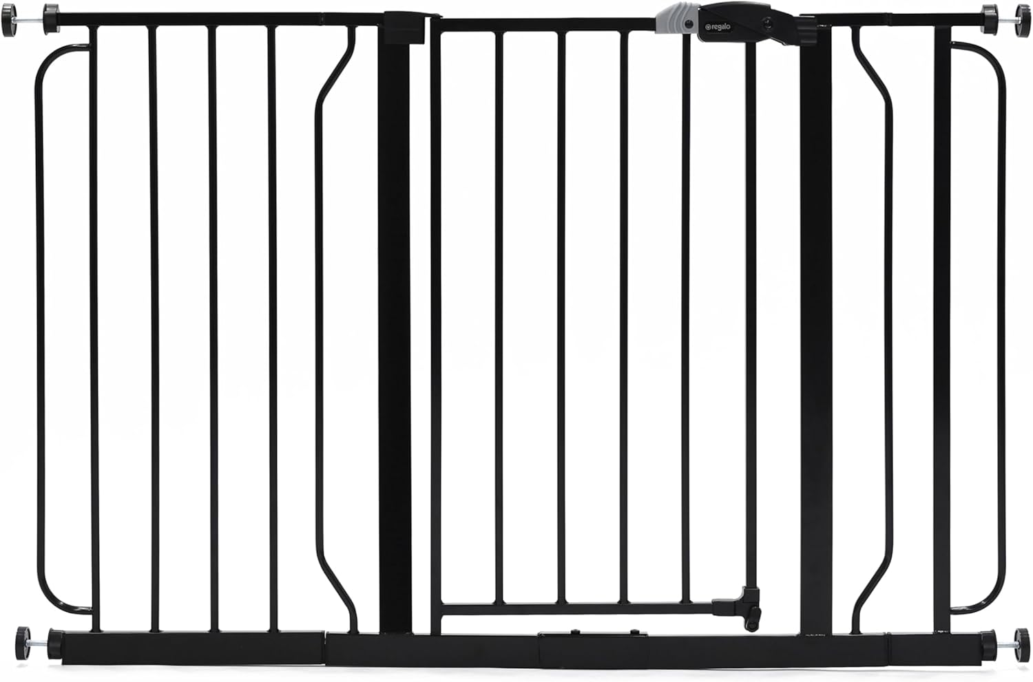 Safety 29-49" Easy Step Extra Wide Baby Gate for Doorways & Bottom of Stairs, Pressure Mounted Safety Gate with Door