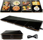 Electric Warming Tray, 42.5"x14.96" Extra Large 4-in-1 Food Warmer for with 8 Temp Settings & Timer, 4MM Tempered
