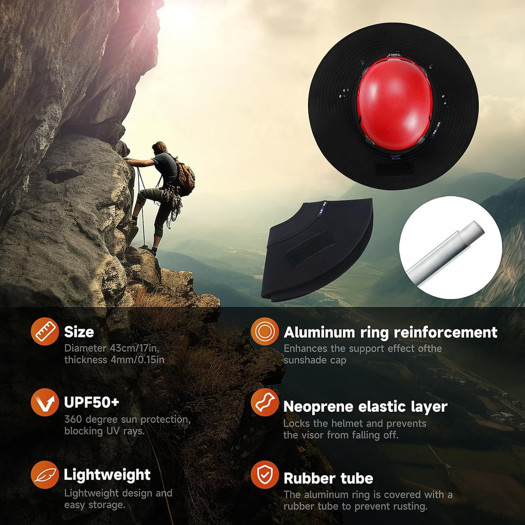 Climbing Helmet Visor,Helmet Brim,Helmet Sunshade,Safety Helmets Sun Hat.Suit for Climbing