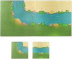 Grassland Rivers Pattern Baseplate 10" x 10" - Building Brick Base Plate Perfect Combination with Major Brands,for