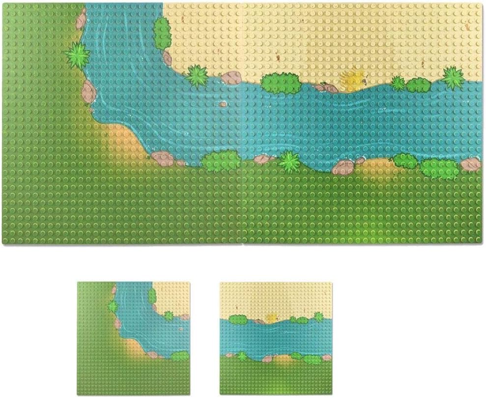Grassland Rivers Pattern Baseplate 10" x 10" - Building Brick Base Plate Perfect Combination with Major Brands,for