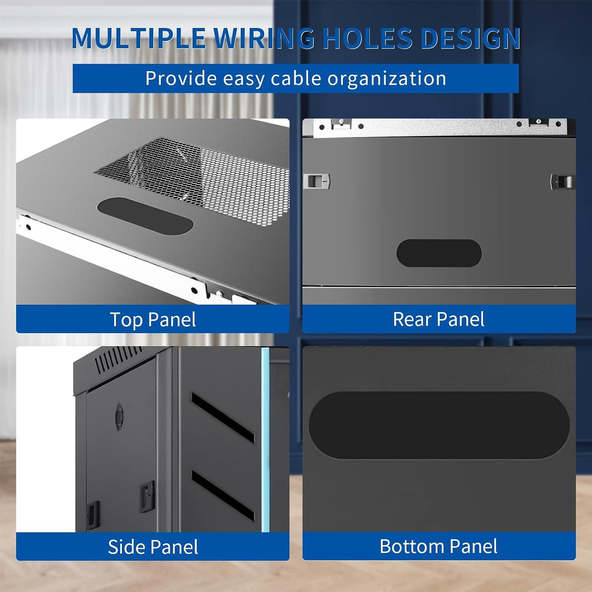 9U Wall Mount Server Cabinet with Lockable Door Heavy Duty IT Network Rack Enclosure for Data Centers & Network Equipment