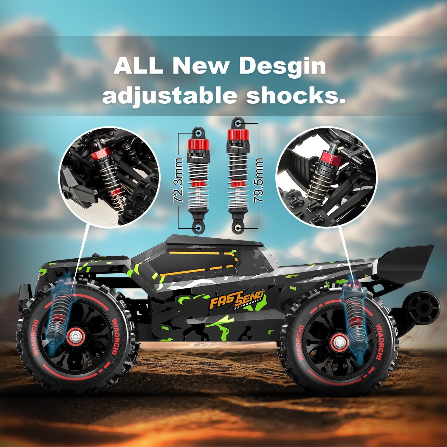 1/14 Brushless RC Cars for Adults Fast 50+ mph, RC Trucks 4x4 Offroad Waterproof, Electric Powered High Speed Remote