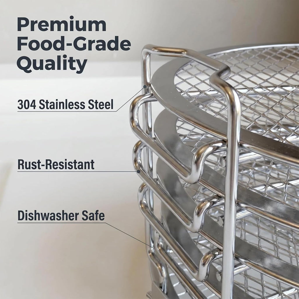 Dehydrator Rack Stainless Steel Stand Accessories Compatible with Ninja Foodi Pressure Cooker and Air Fryer 6.5 and 8