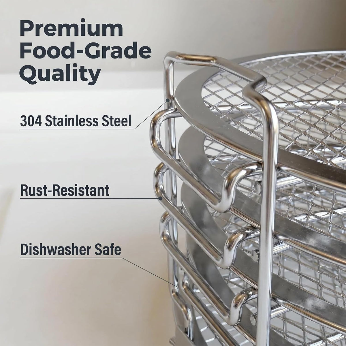 Dehydrator Rack Stainless Steel Stand Accessories Compatible with Ninja Foodi Pressure Cooker and Air Fryer 6.5 and 8