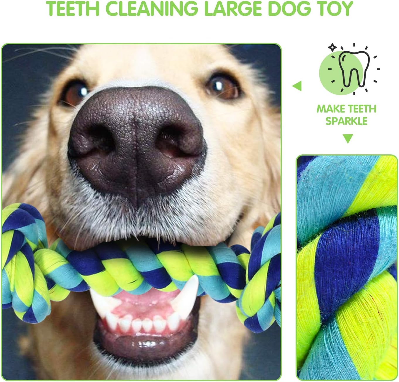 Large Tough Chew Toys for Aggressive Chewers Large Breed,Heavy Duty Dental Rope Toys Kit for Medium Dogs,5 Knots