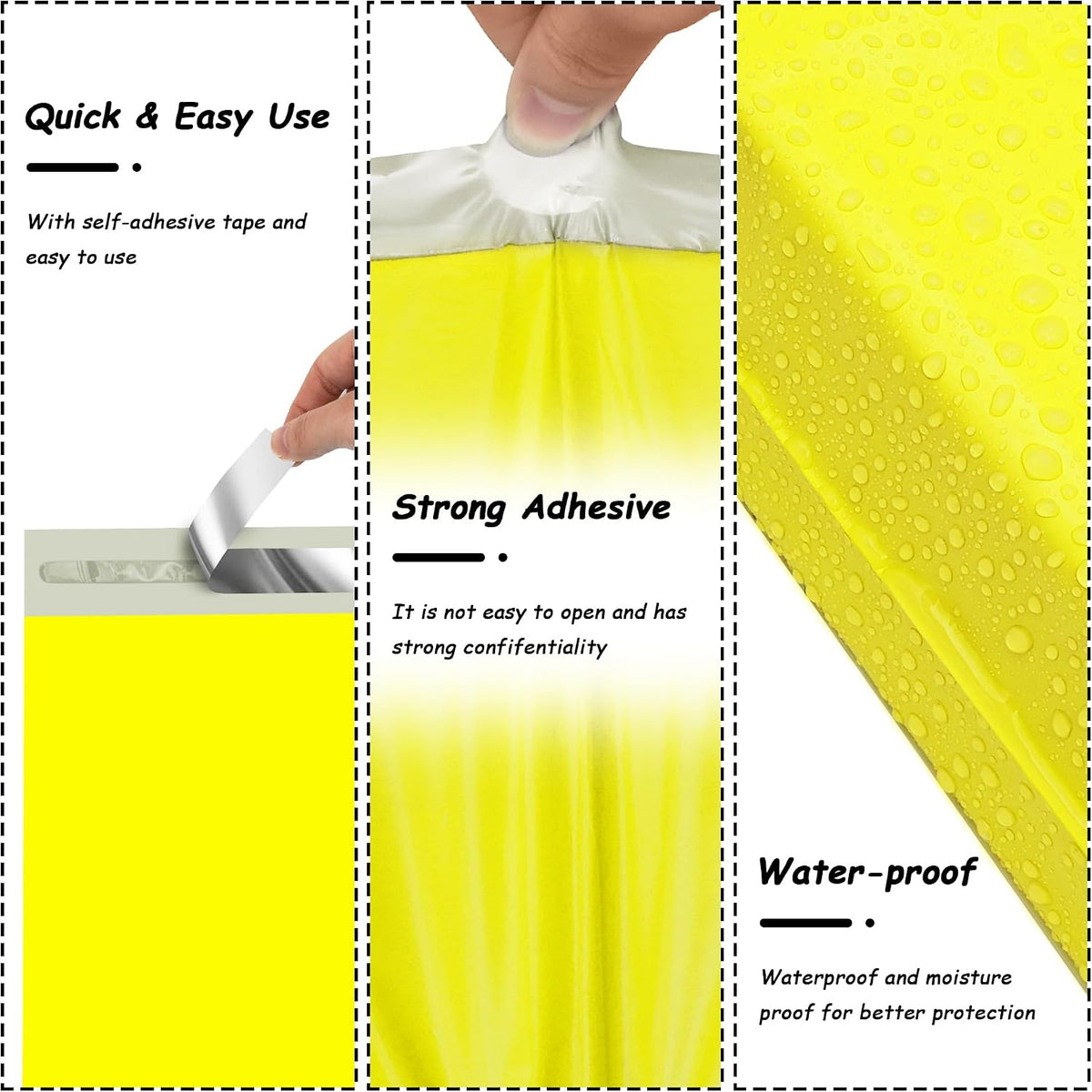 Poly Mailer 10x13 Inch 100Pcs, Shipping Bags for Clothing, Yellow