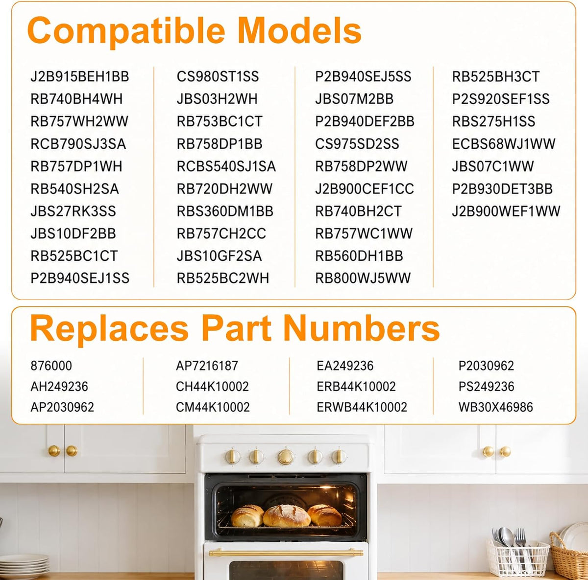 WB44K10002 Range Oven Broil Unit Upper Heating Element for GE Ovens