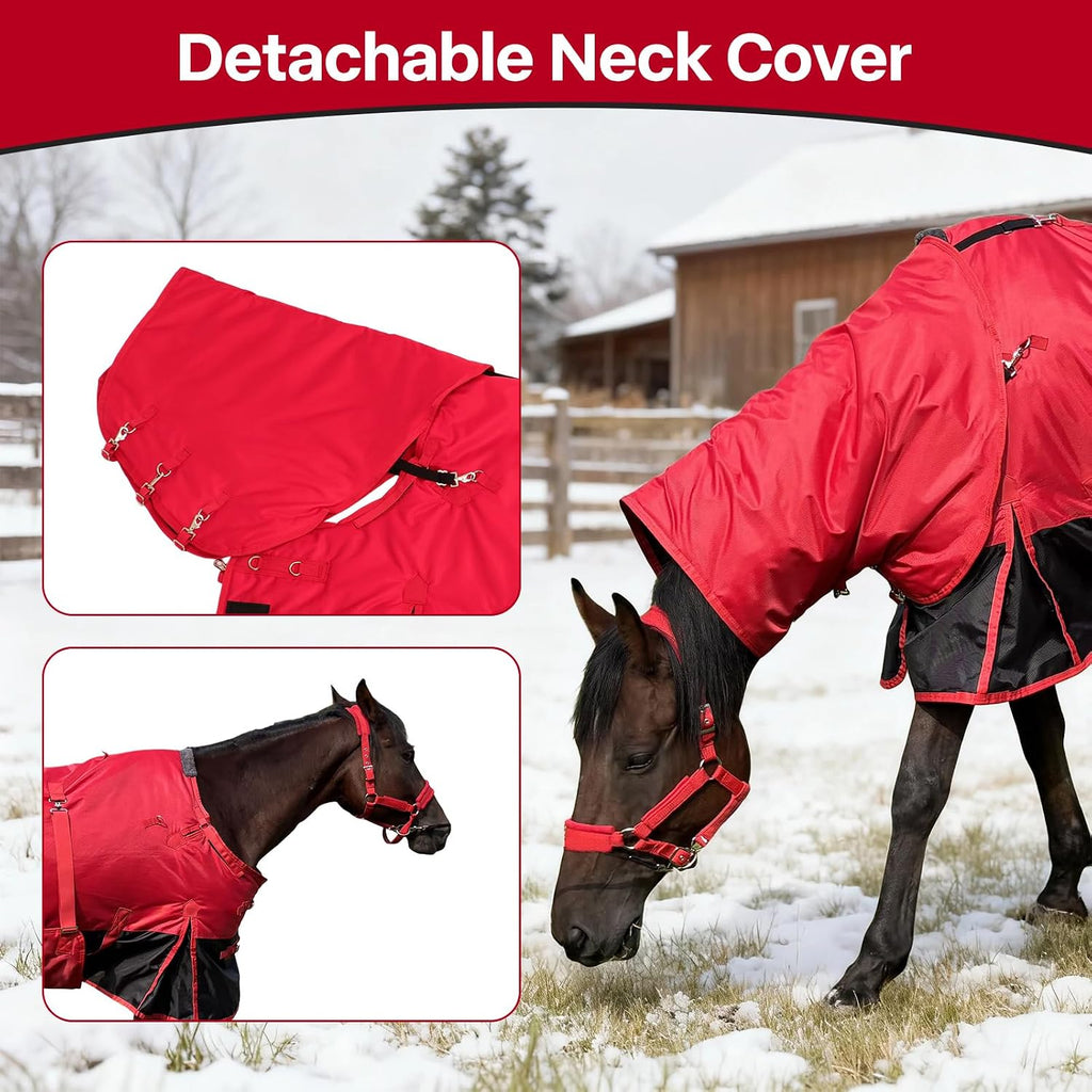Horse Blankets,1600D Oxford Cold Weather Horse Trunout Sheets, Medium Weight Winter Horse Care Blankets with 280g