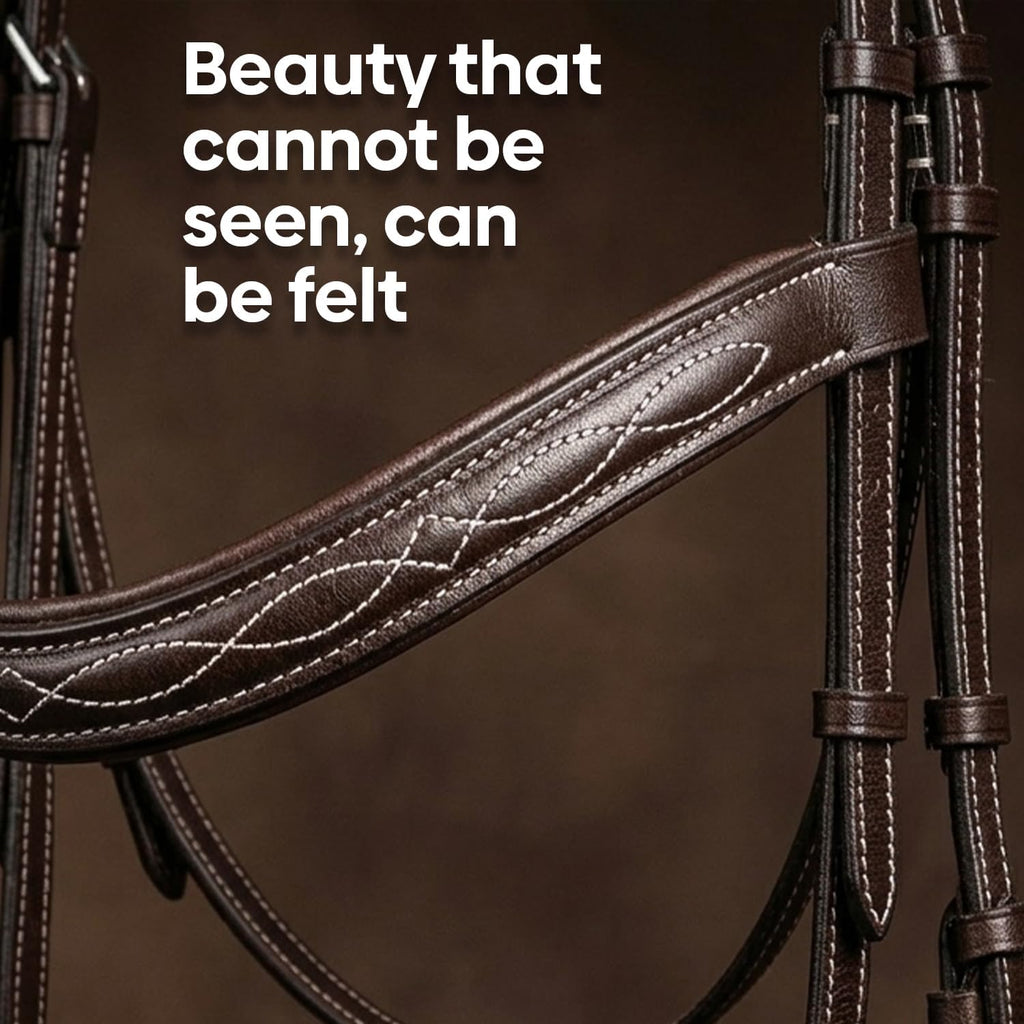 English Horse Bridle with Reins, Padded, 6 Browband Styles