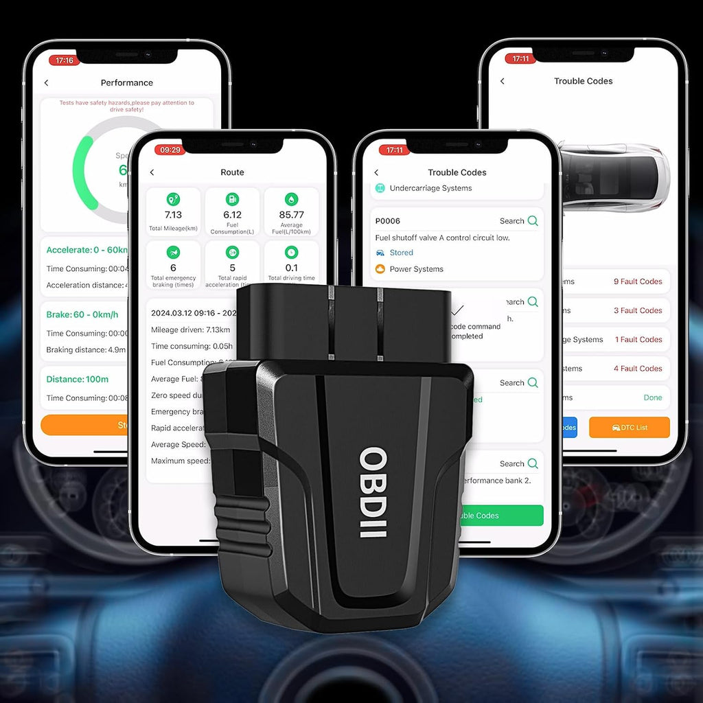 OBD2 Scanner Bluetooth 5.4 for iOS and Android, Live Data, Code Reader | Check Engine Light Reset, Live Data &