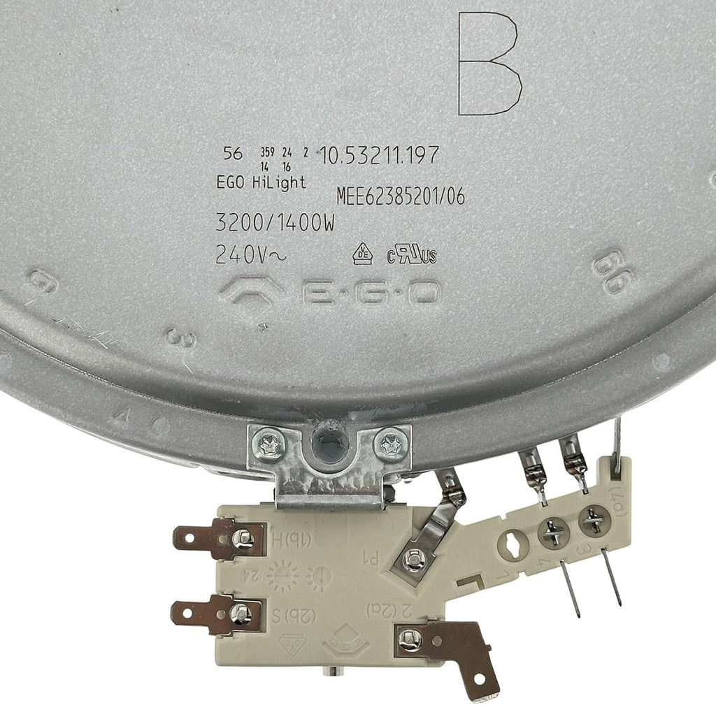 MEE62385201 Range Dual Radiant Surface Element Heater 6/9 Inch, 3200W/1400W OEM Replacement Parts for LG Electric Range