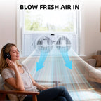 9" Twin Window Fan, 2-Speed Expandable Dual Window Fan Manual Controls