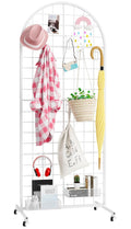 Aseem Metal Grid Wall Panels Display Stand White Movable 2x5.2FT, 1PCS | Wire Wall Grid Panel with T-Base Gridwall