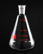 1000 mL Borosilicate Glass Erlenmeyer Flask, 2 Pack Thick Wall Flask with 24/40 Outer Joint