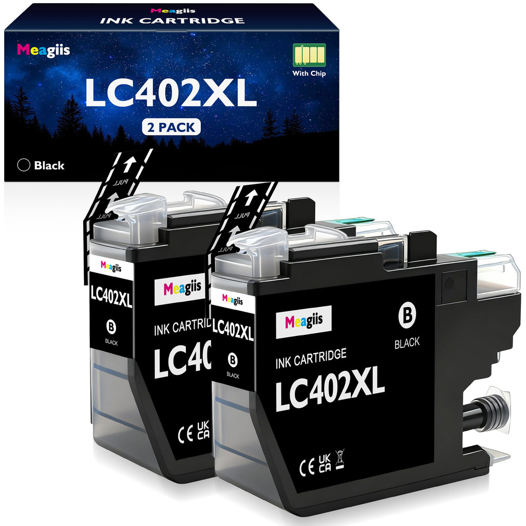 LC402 XL LC402XL Black Ink Cartridges 2-Pack Compatible for Brother