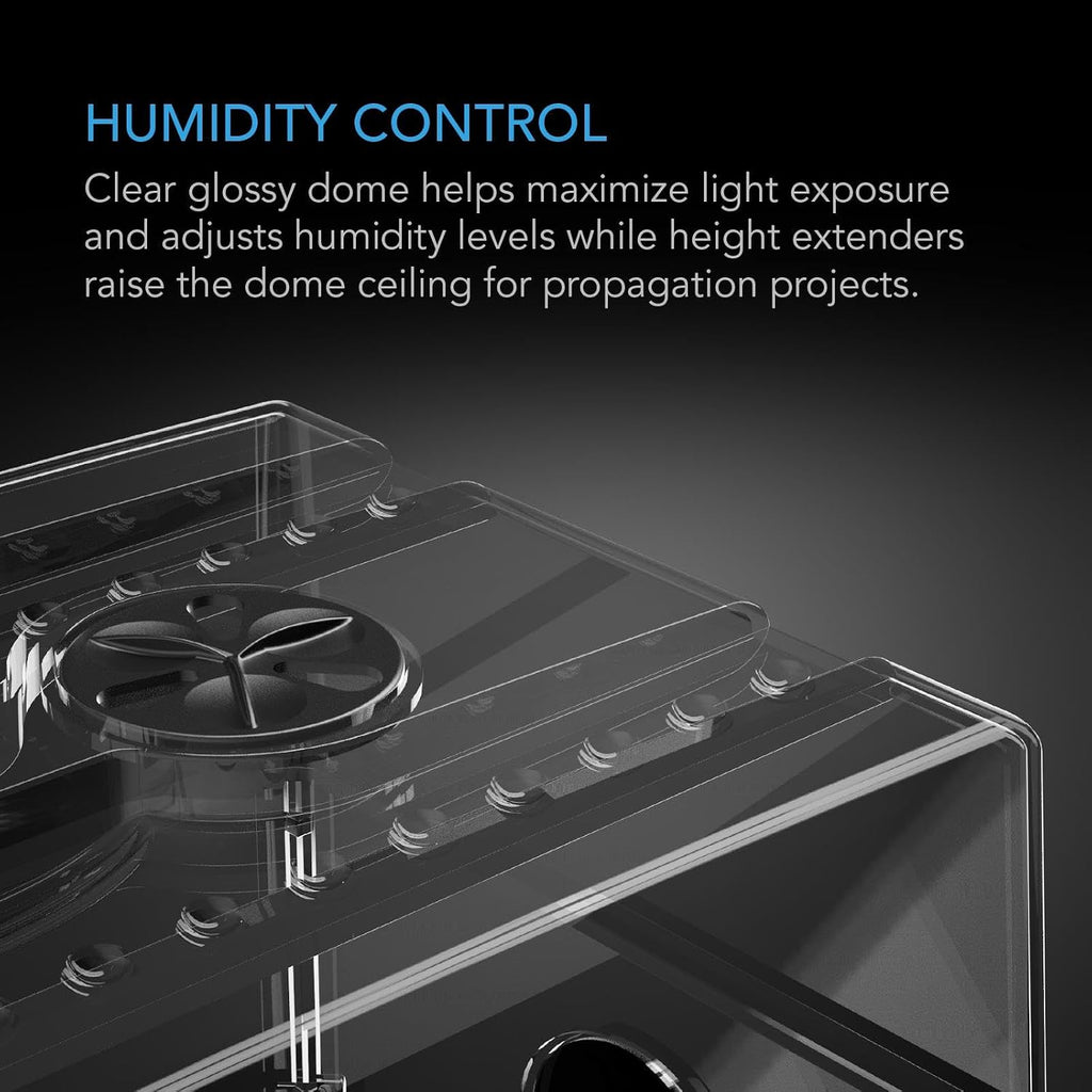 Humidity Dome, Heavy-Duty Germination Kit. | 3 mm Thickest Dome, Drip Tray, 5x8 Seedling Tray, Vented Height