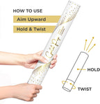 16" GOLD Confetti Poppers [6 Pack] BIODEGRADABLE GOLD Confetti Cannon, Rose Gold Compressed Air Party Poppers, Loud Pop