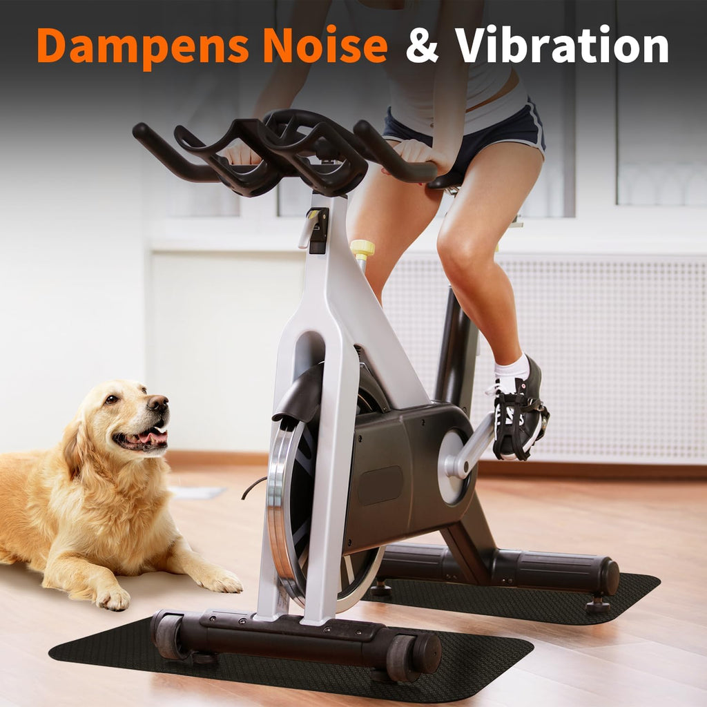 2-Pack Bike & Rowing Machine Mats, 4mm, for Peloton & Yosuda | Stability & Cushioning Reduces noise and vibration