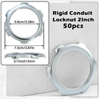 Yaocom 50 Pcs Electrical Conduit Lock Nut Rigid Lock Nut, 2 Inch