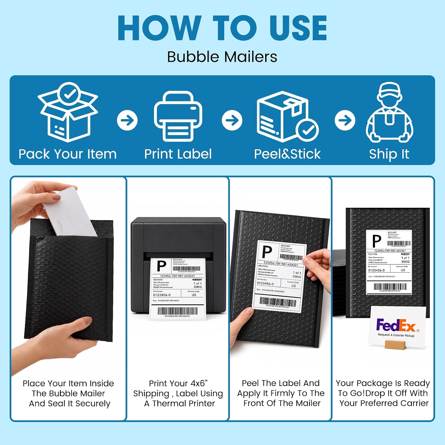 Thermal Labels 4x6 200 Labels Fanfold Direct Shipping Label | with Perforated and Strong Adhesive Mailing Stickers