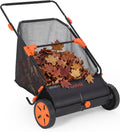 26 Inch Push Lawn Sweeper with Large 7 cu ft Collection Bag, Heavy Duty