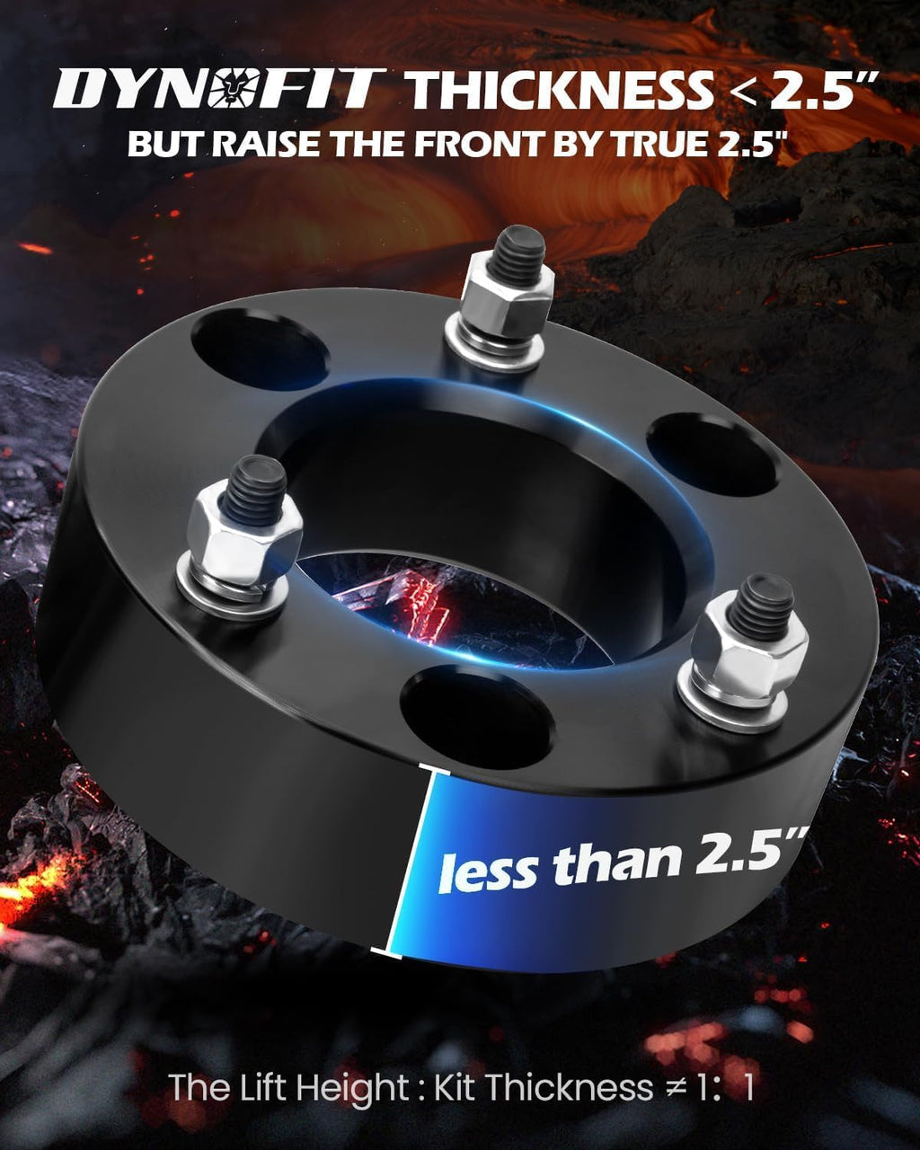 Dynofit 2.5" Lift Leveling Kit for 2004-2026 Ford F150 4WD/2WD & 2003-2018 Expedition | Front Forged Strut Spacer Suspension Kit for Shock Absorber