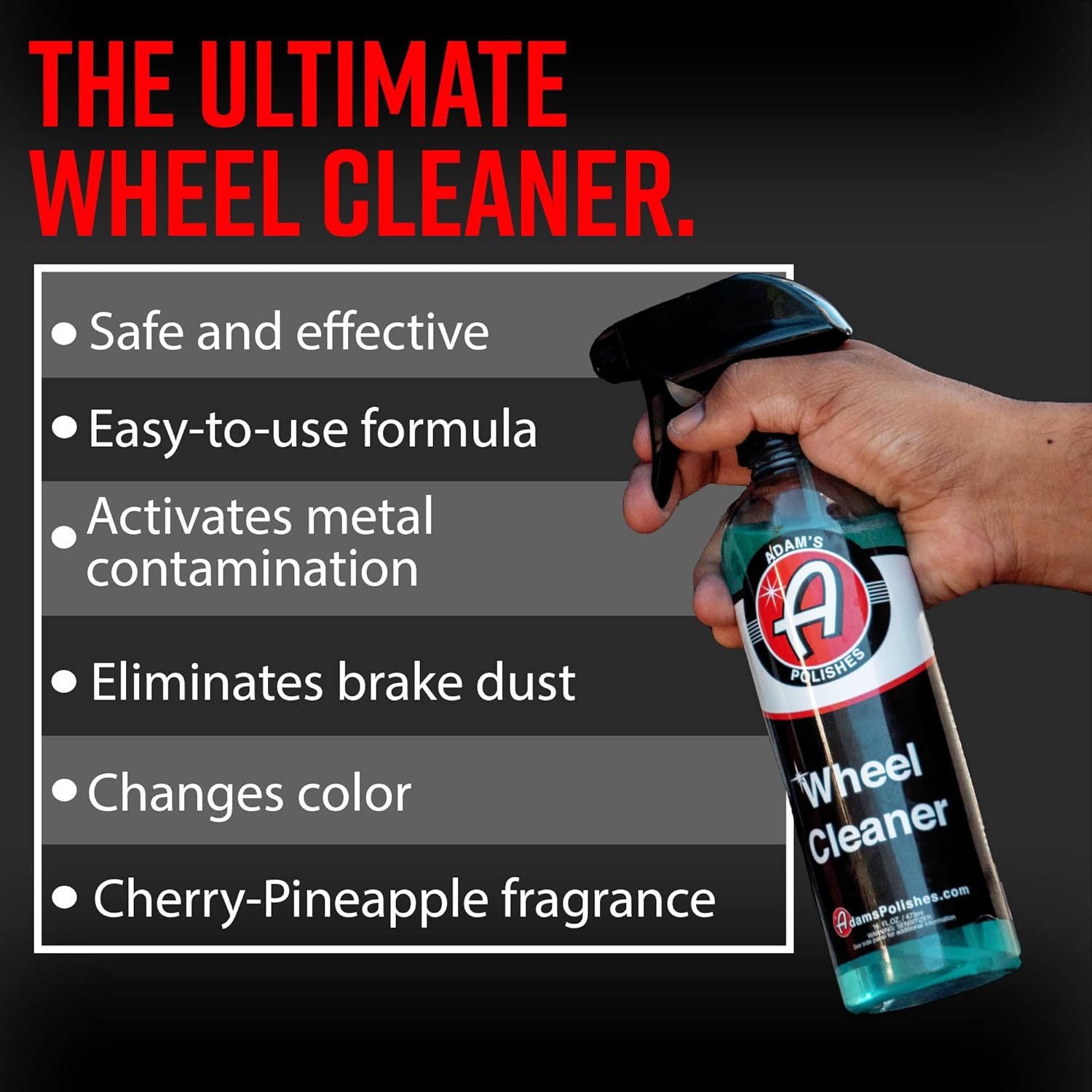 Wheel Cleaner 16oz - Tough Wheel Cleaning Spray for Car Wash Detailing | Rim Cleaner & Brake Dust Remover | Safe On