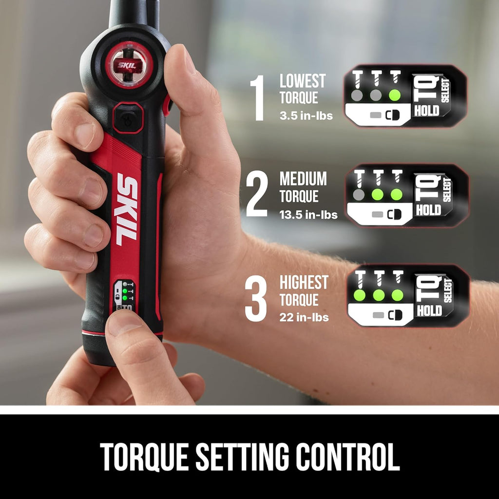 Twist 2.0 Rechargeable 4V Screwdriver with Pivoting Head, Torque Setting, USB-C Charging Cable, 28 PC Bit Set &