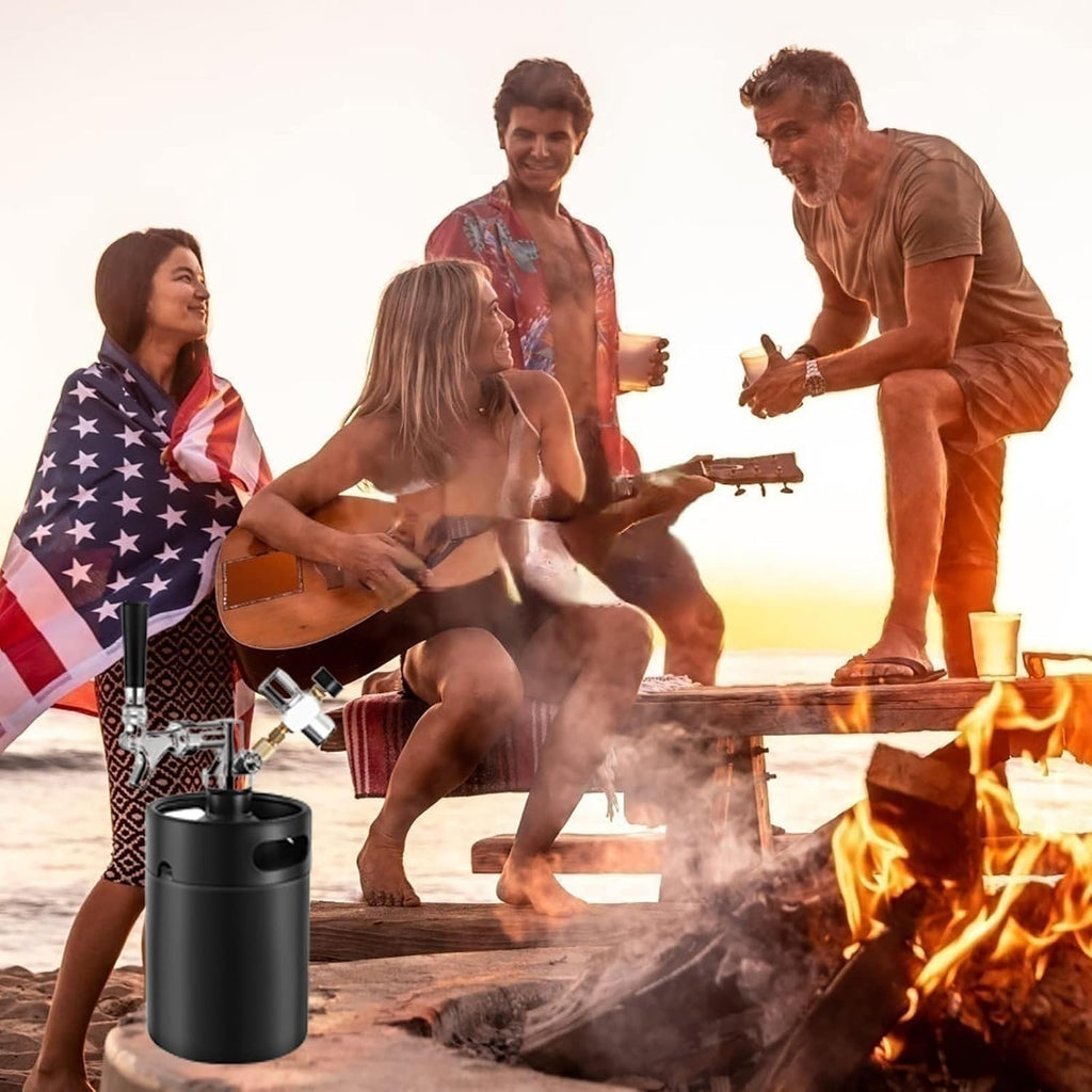 Mini Keg Co2 Regulator 0-60 PSI Portable Corny Keg Regulator | No Leakage, 16g Co2 Cartridge Compatible, Ball Lock