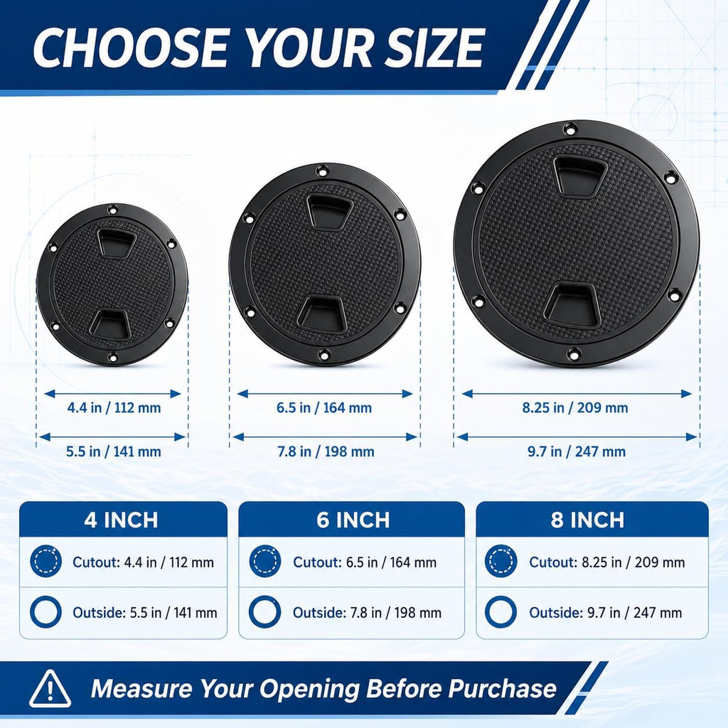 4 6 8 Inch Boat Deck Plate Inspection Hatch Detachable Cover