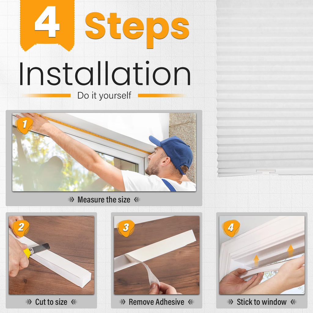 6 Pcs Temporary Blinds for Windows, 36 X 72 in