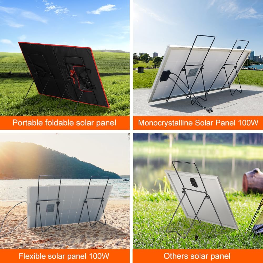 Portable Solar Panel Tilt Stand for Foldable Panels, Stainless Steel | Quick angle adjustment, stainless steel
