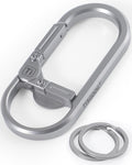 Titanium Keychain, Carabiner Keychain Clip, Heavy Duty Key Ring Holder, 2.7" Large Size Car Key Chains with Bottle