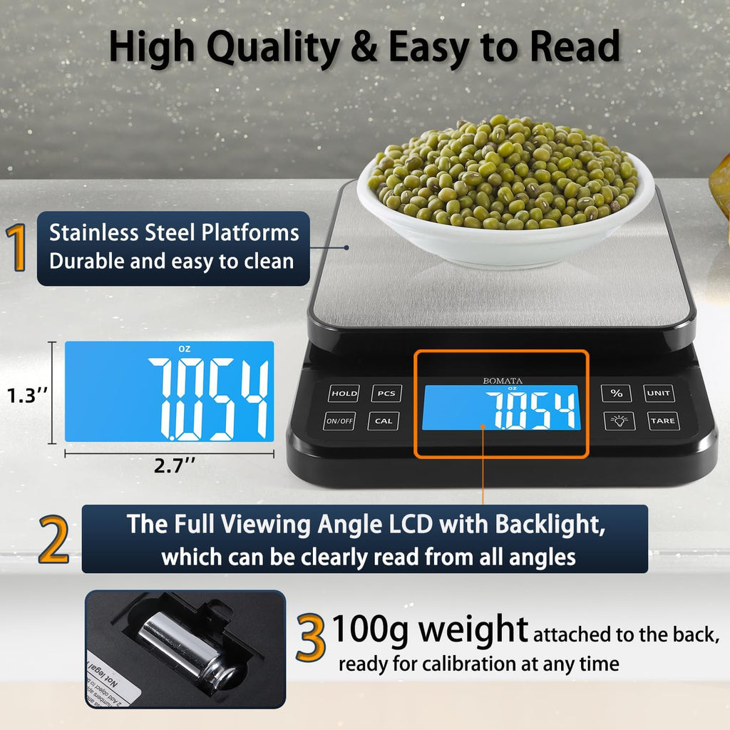 Large Kitchen Scale 0.1g/0.001oz High Precision, 11lb Bakery Scale