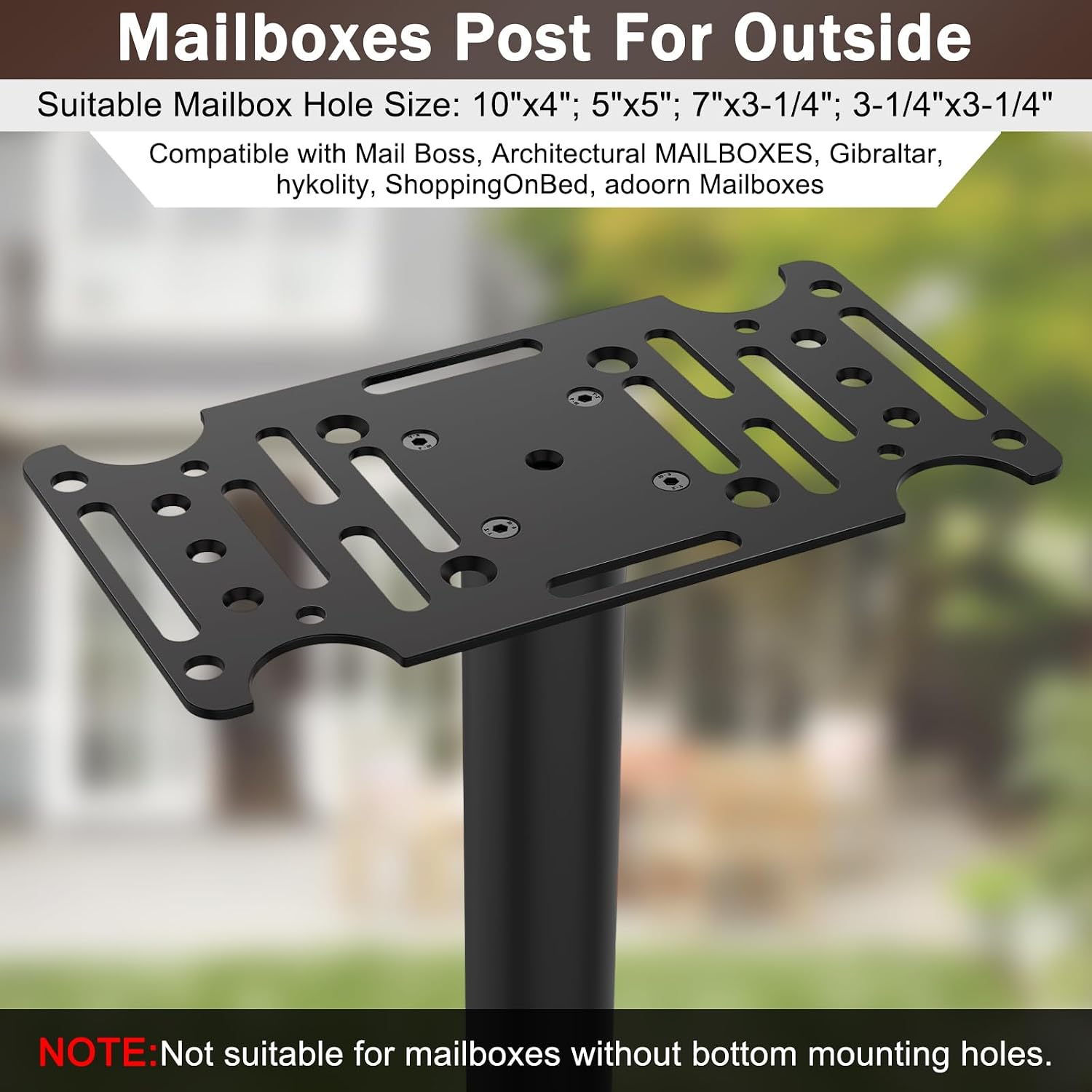 43" Mailbox Post with Mounting Bracket, Heavy Duty In-Ground Post for Outdoor Mailboxes, Compatible with Mail Boss
