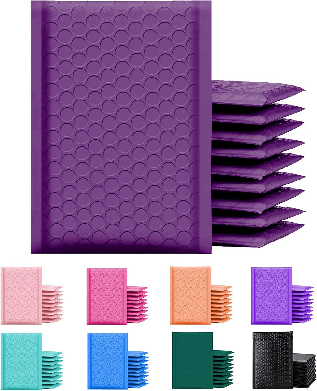 Purple Poly Bubble Mailers 4x8 50 Pack Usable 4x7