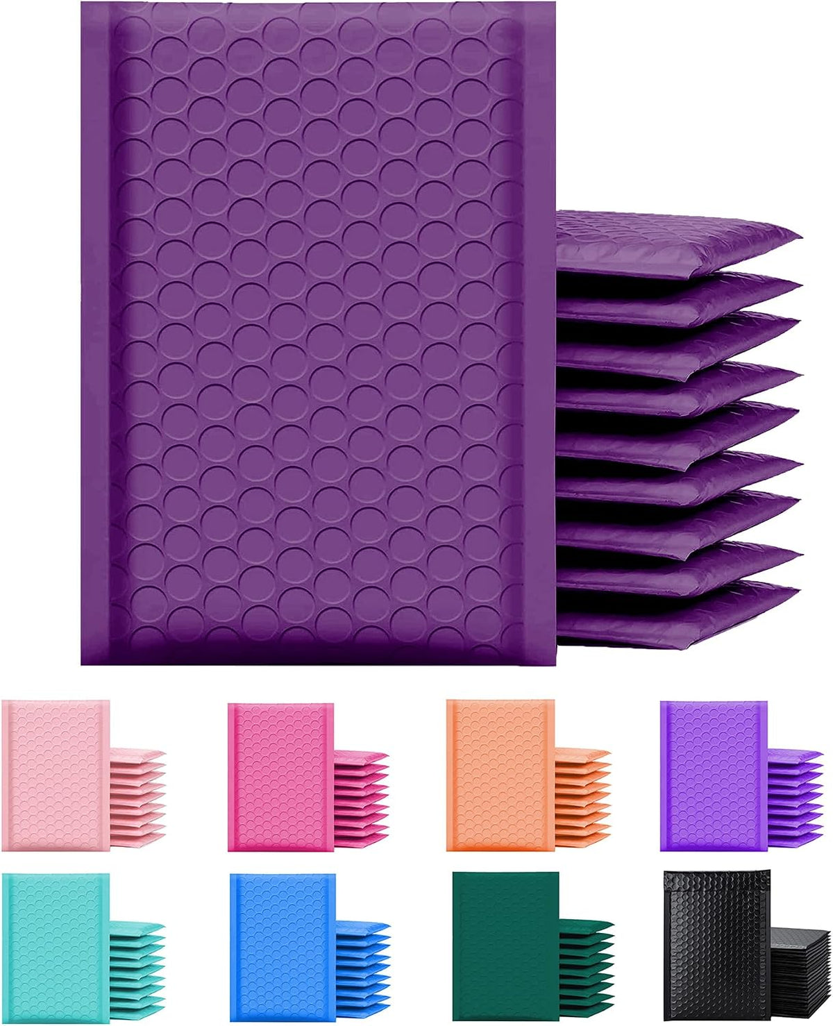 Purple Poly Bubble Mailers 4x8 50 Pack Usable 4x7