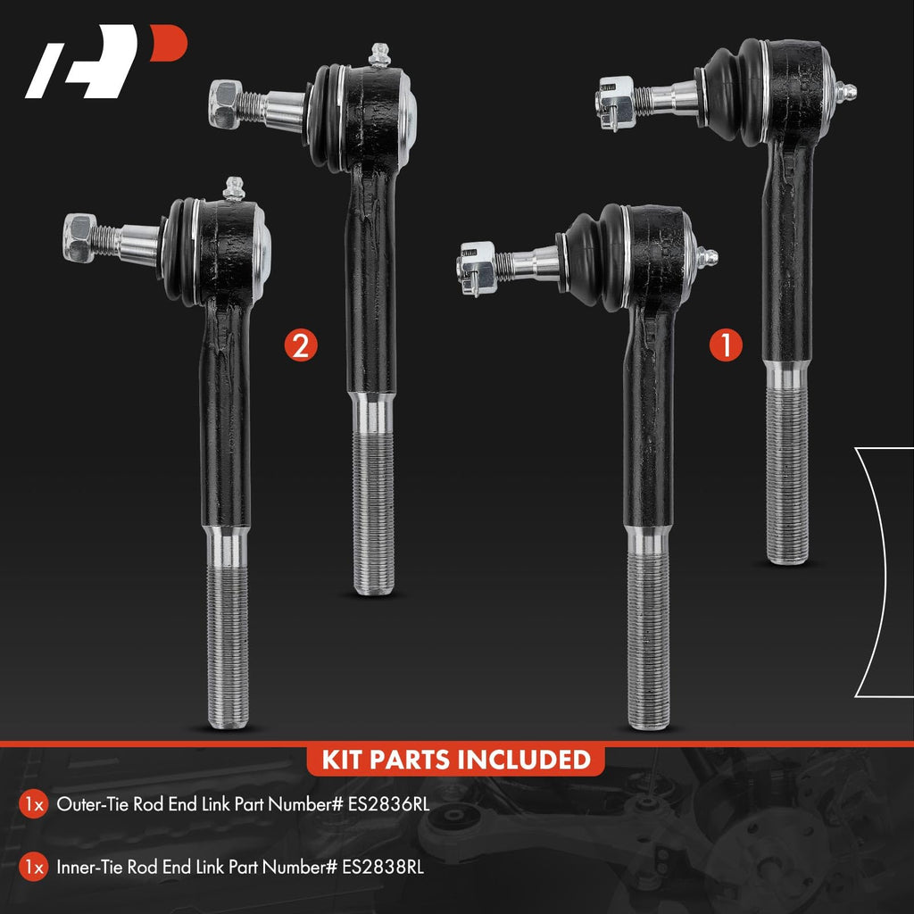 A-Premium Set of 4, Front Inner & Outer Tie Rod End Kit