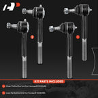 A-Premium Set of 4, Front Inner & Outer Tie Rod End Kit